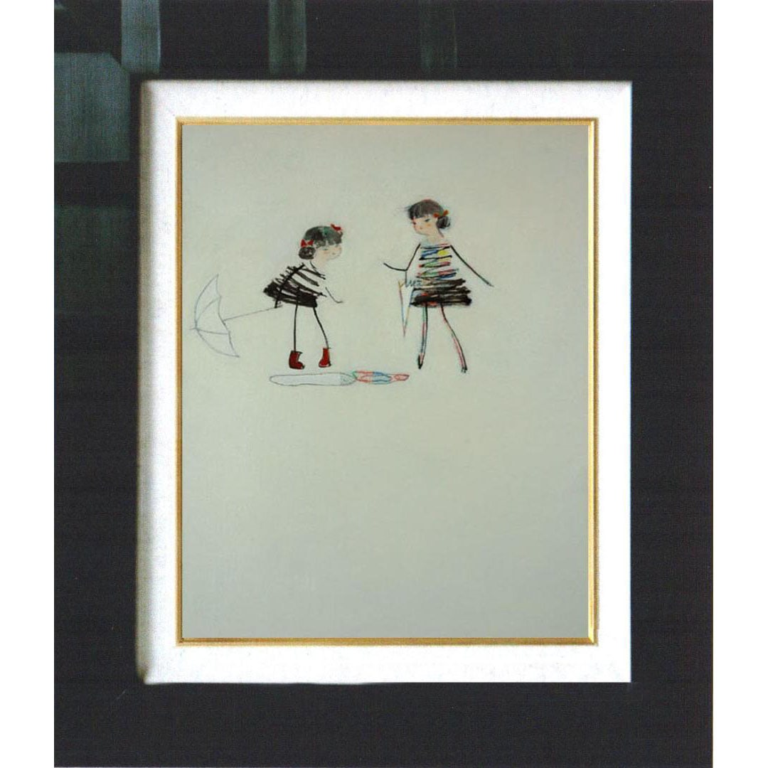 Oil Painting by Sugaya Reiko, Artwork, Decorative Painting, Framed, F4-040314, "Girls": Oil Painting by Kanke Reiko, Decorative Artwork, Framed, F4-040314 "Girls" This work is an oil painting, size F4, measuring 33.4 cm x 24.3 cm, created in 2014. The signature is located in the lower