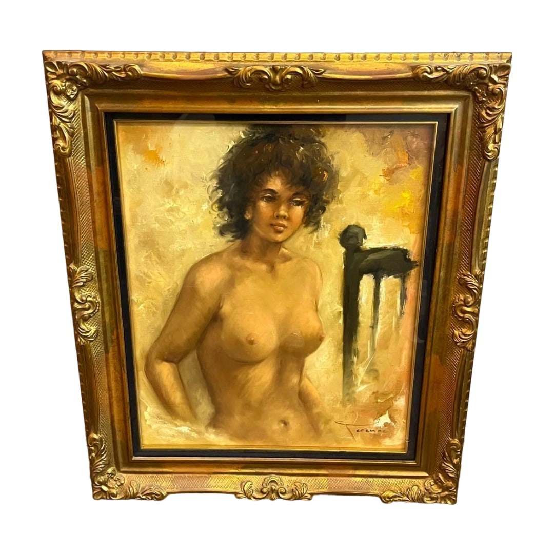 Ference Jean "Nude Woman" Oil Painting: Ference Jean Nude Painting, Oil Painting, Oil on Canvas A nude painting by Ference Jean , oil painting, oil on canvas, with autograph signature, figurative painting, framed, mounted, suitable for inte