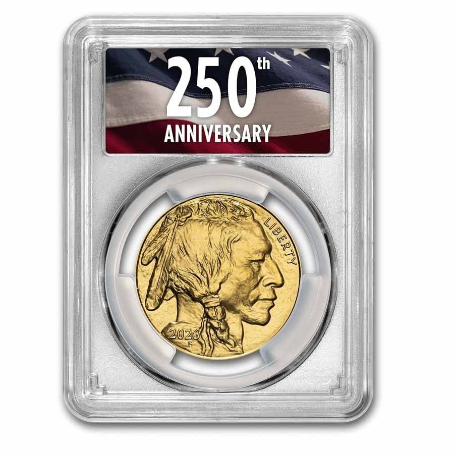 2026 1 Ounce Gold Buffalo Coin MS-70 PCGS: 2026 1 Ounce Gold Buffalo Coin, MS-70, PCGS (FS, 250th Anniversary). Freight: 1.International Freight: Foreign shipping charges are determined by destination. 2.Photos, descriptions and valuations hav