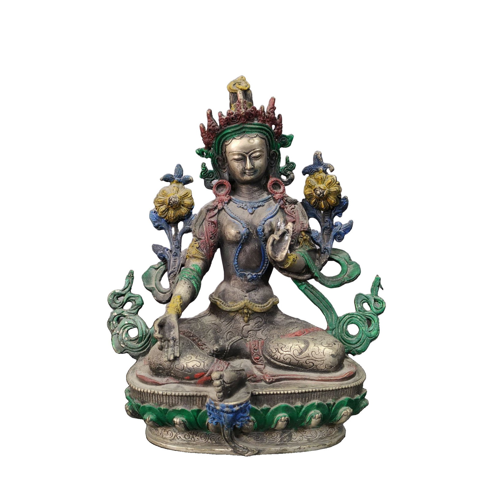 Gilt Bronze Guanyin Statue: This gilt bronze Guanyin statue showcases exquisite craftsmanship and vibrant colors, reflecting the profound heritage of Buddhist art and the sincerity of faith. Its elegant form and serene expressio