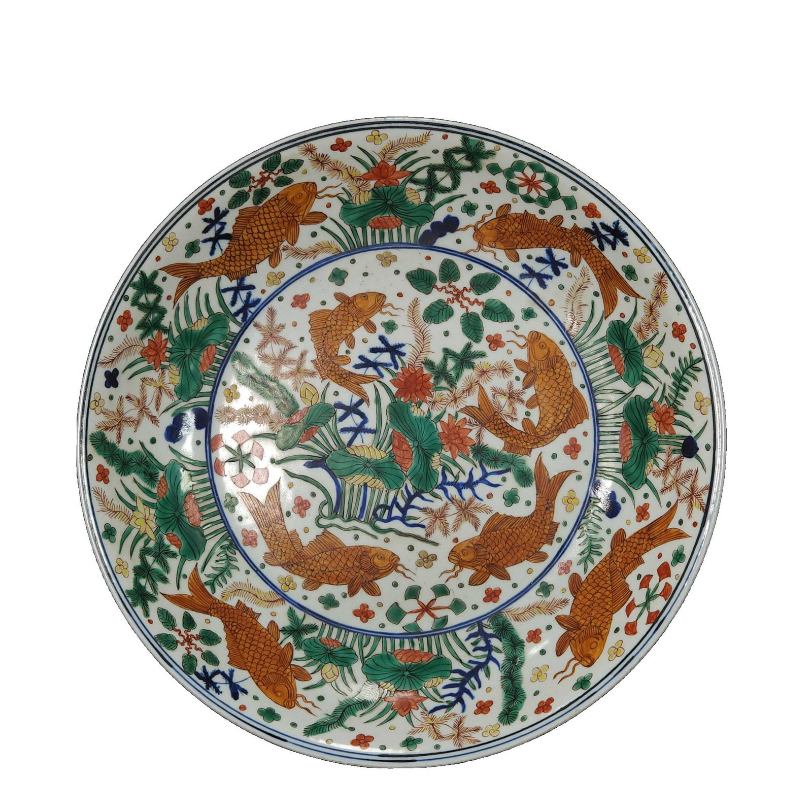 Ming Dynasty Wucai Fish and Grass Pattern Plate (1 of 10)
