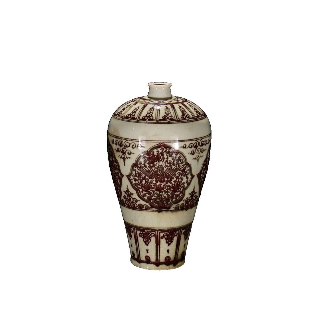 Ming Dynasty Hongwu Glazed Red Phoenix and Peony Pattern Meiping (1 of 11)