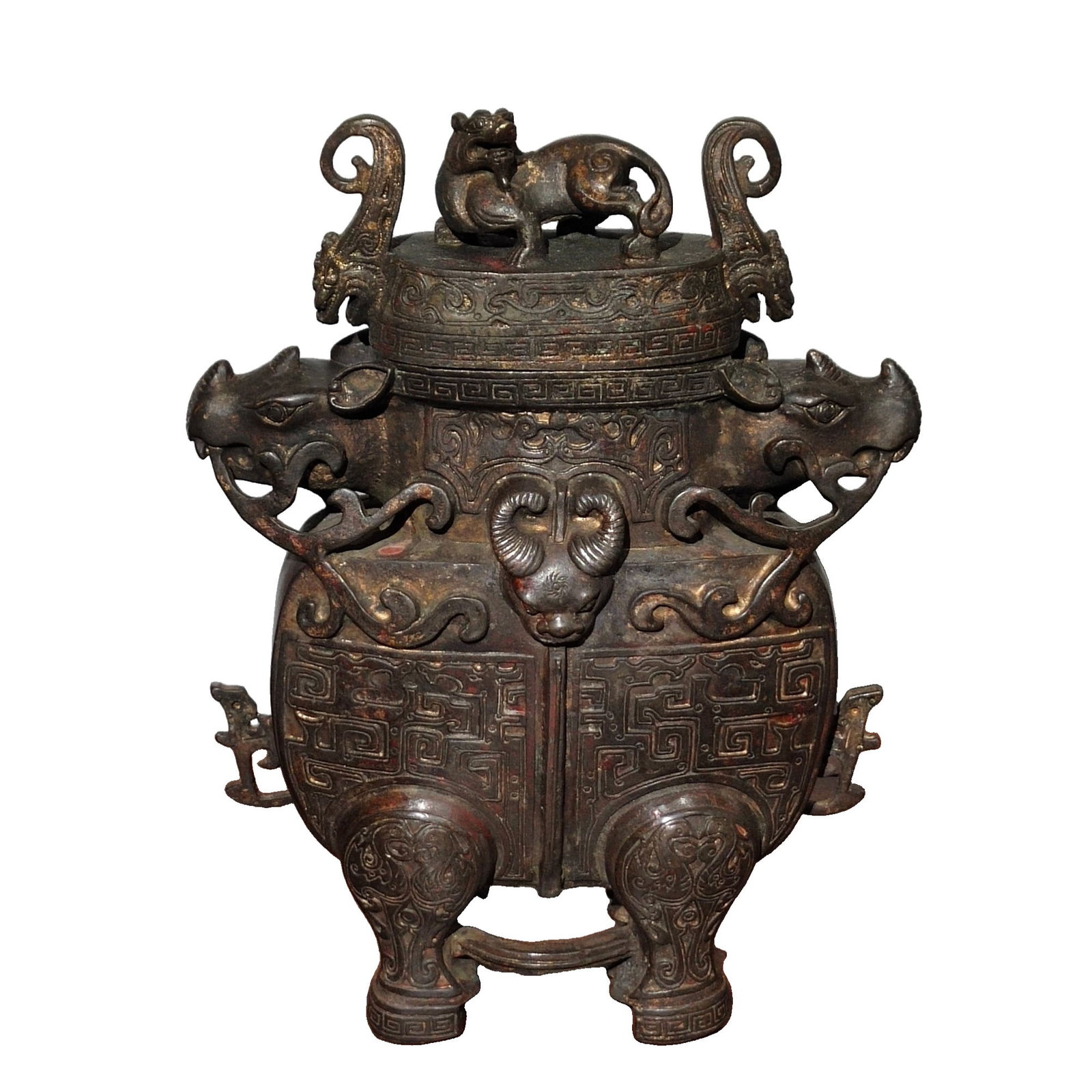 Old Copper Toad Pattern Bull Vase (1 of 10)