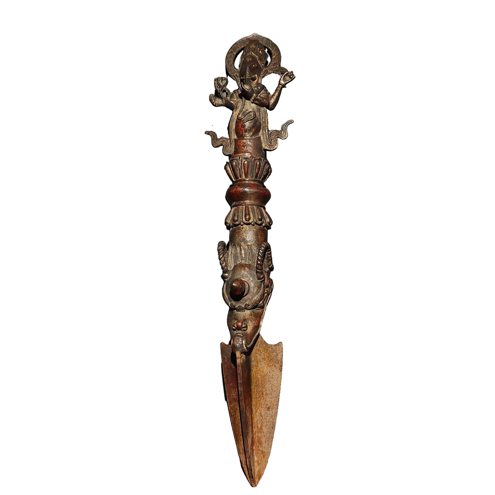 Old Copper Mud Gold Vajra: This Vajra is made of old copper mud gold, showcasing exquisite craftsmanship and symbolizing home protection and evil dispelling, with a profound cultural connotation. Its unique shape and smooth