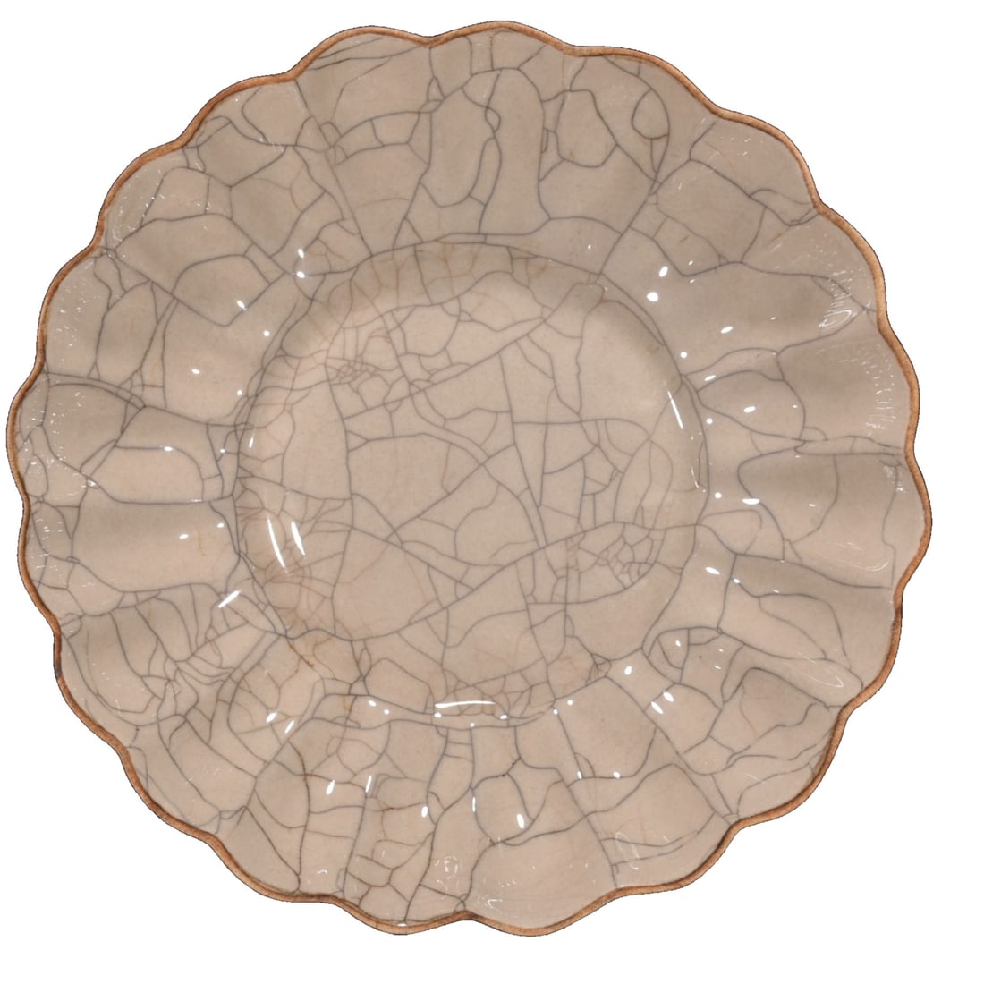 Zhou Dynasty Chai Kiln Moon White Glaze Chrysanthemum Plate: This Zhou Dynasty Chai Kiln moon white glaze chrysanthemum plate features a warm, jade-like glaze and elegant chrysanthemum motifs, showcasing the exquisite and unique craftsmanship of Chai Kiln. The 