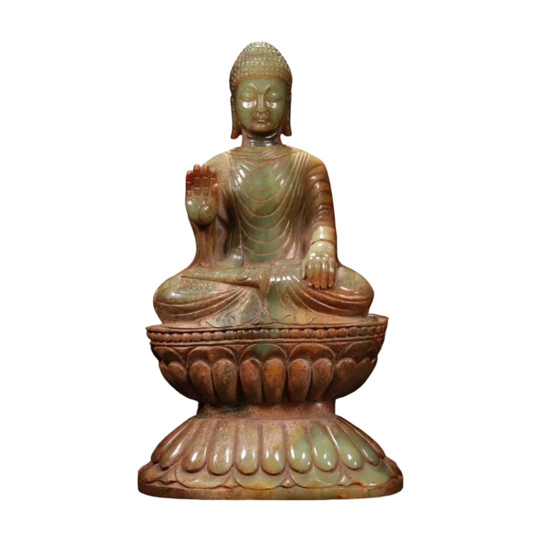 He Tian Jade Shakyamuni Sitting Statue (1 of 10)