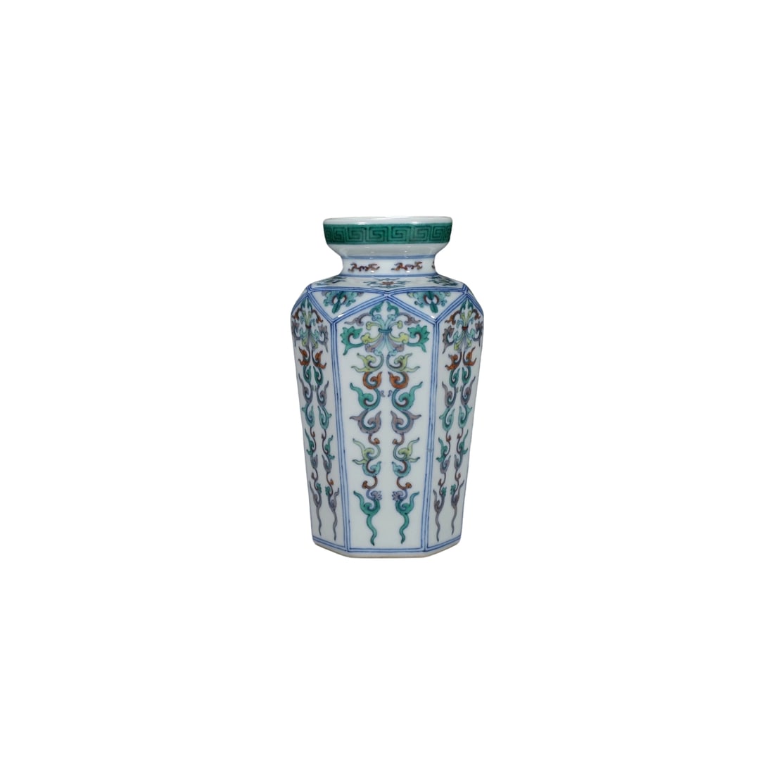 Qing Dynasty Yongzheng Doucai Floral Hexagonal Vase (1 of 10)