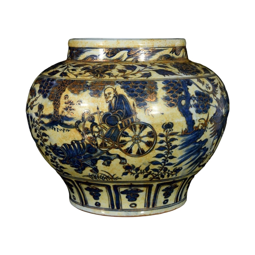 Yuan Dynasty Blue and White Jar with the Story of Guiguzi (1 of 10)