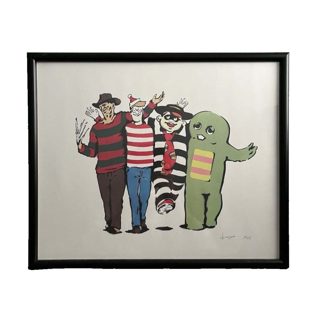 Kurry poster: Kurry Art Poster. The frame is sold separately. It will be shipped in a mounted state along with the frame. The frame dimensions are approximately 440mm in width and 365mm in height. This item was pur