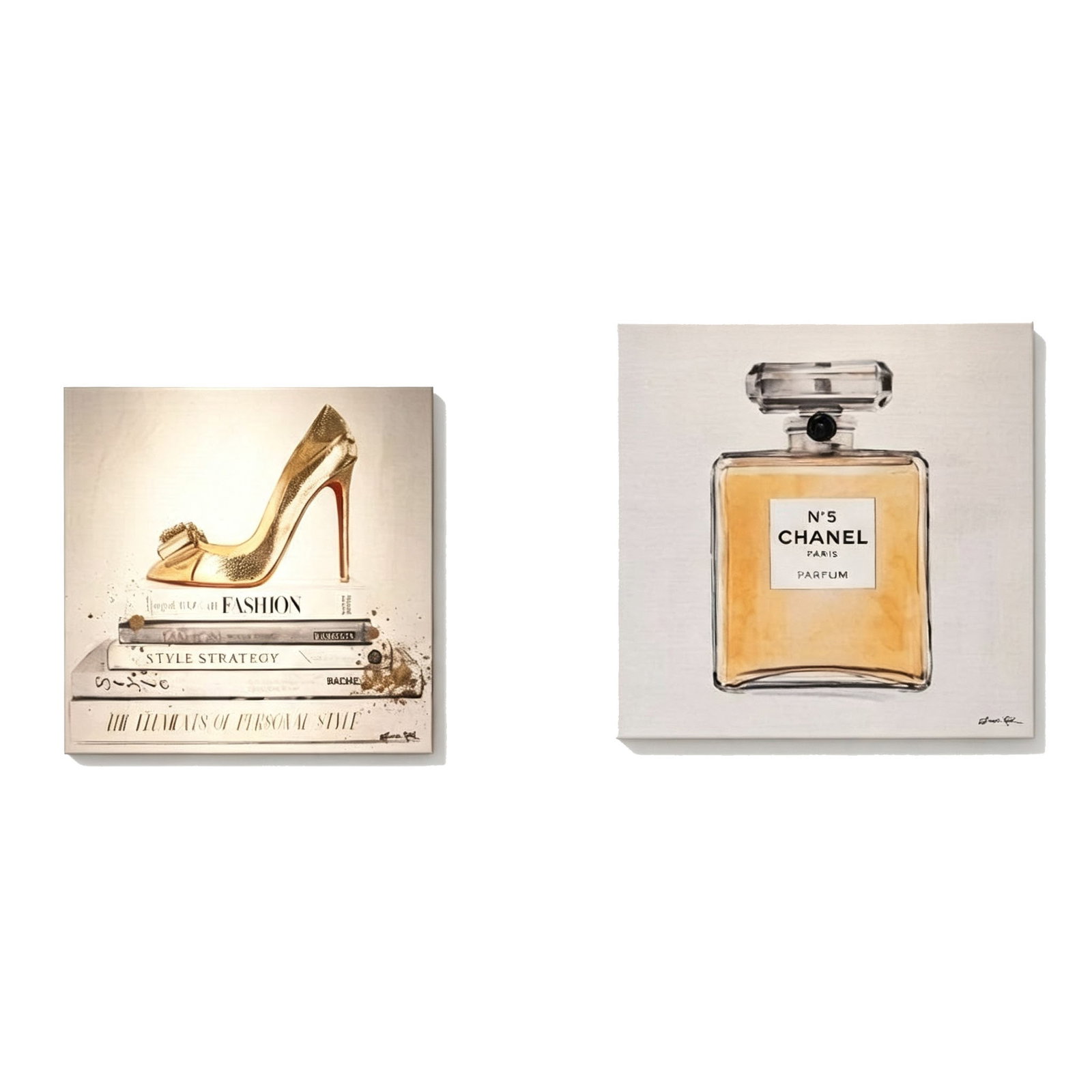 Painting, Shoes, Perfume, Interior Decoration, Canvas OG2 27: Painting, Shoes, Perfume, Interior Decoration, Canvas OG2 27 This is a design piece featuring high heels and perfume, measuring 12 inches x 12 inches (approximately 30.4 cm x 30.4 cm). The work was cr