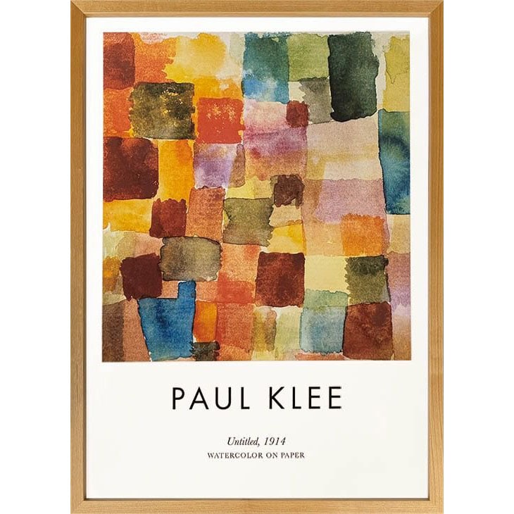 Famous Painting, Abstract Painting, Klee, Untitled, Modern Art, Bauhaus, Interior Decoration,: Title: Untitled by Paul Klee Dimensions: 530 x 730 x 30 mm Weight: Approximately 2300 g Materials: Natural wood (alder), PET, MDF, paper Hanging hardware specifications: Rope Limited edition productio
