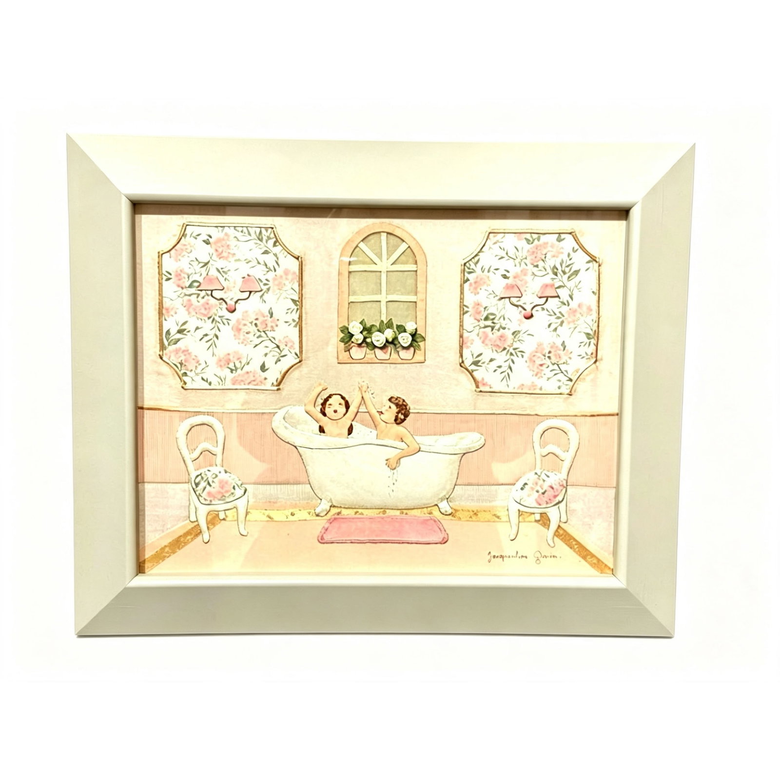Jacqueline Koban, "Peach-Colored Bathroom," Patchwork Painting (1 of 17)