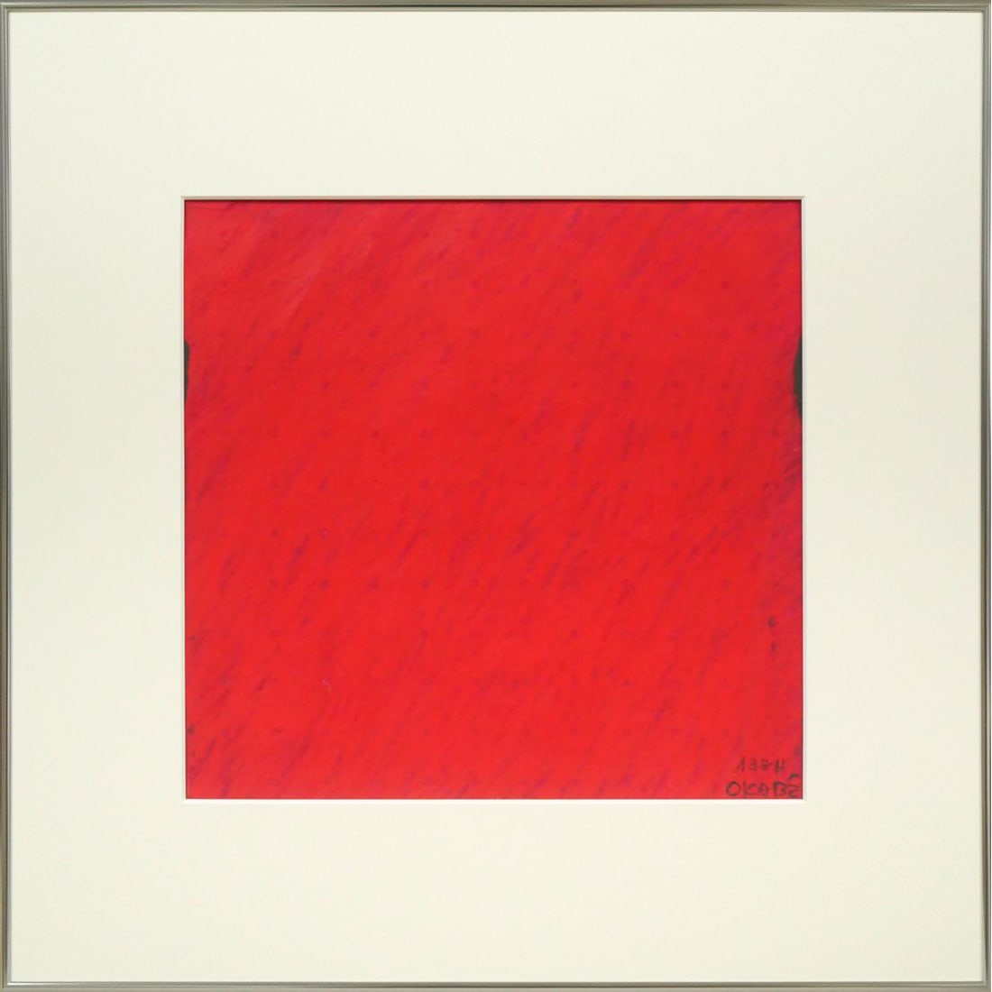 Okabe Masao, Untitled, Red, Rubbing on Paper, Modern Artist (1 of 8)