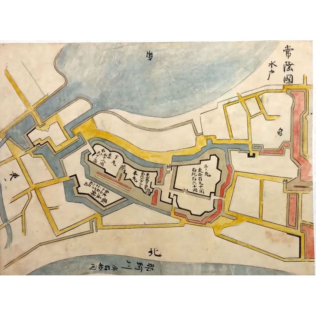 Hand-drawn Layout Map of Mito Castle in Hitachi Province, Reproduction Map, Created during the Edo: Hand-drawn Layout Map of Mito Castle in Hitachi Province, Reproduction Map, Created in the Edo Period This is a hand-drawn layout map of Mito Castle, created during the Edo period, with the artist unk