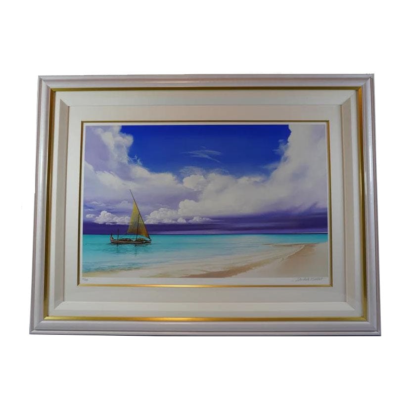 Michel Bat, "Endless Journey," Painting, Print, Antique Item.: Michel Batte, "Endless Journey" Painting, Print, Antique A painting purchased approximately 16 years ago. Dimensions: approximately 74.5 cm x 105 cm (vertical: horizontal). Frame material: wood; Surfa