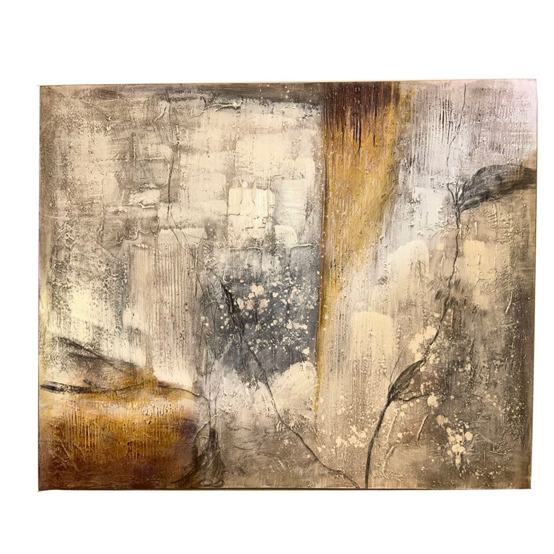 Abstract Oil Painting by a Danish Artist: Abstract Oil Painting by Danish Artist This is an artwork by BoConcept, created by the renowned artist from Silkeborg, Denmark, Mette Holtegaard. The piece is titled "After the Storm." Dimensions: