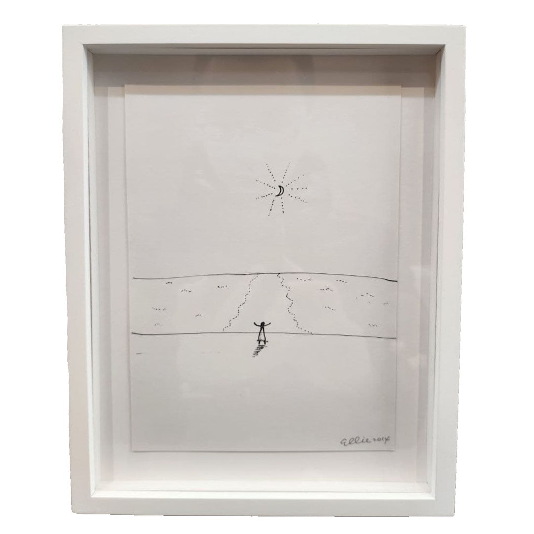 miya Eri, Original Painting, "Grandmother and the Moon," 2014. (1 of 2)