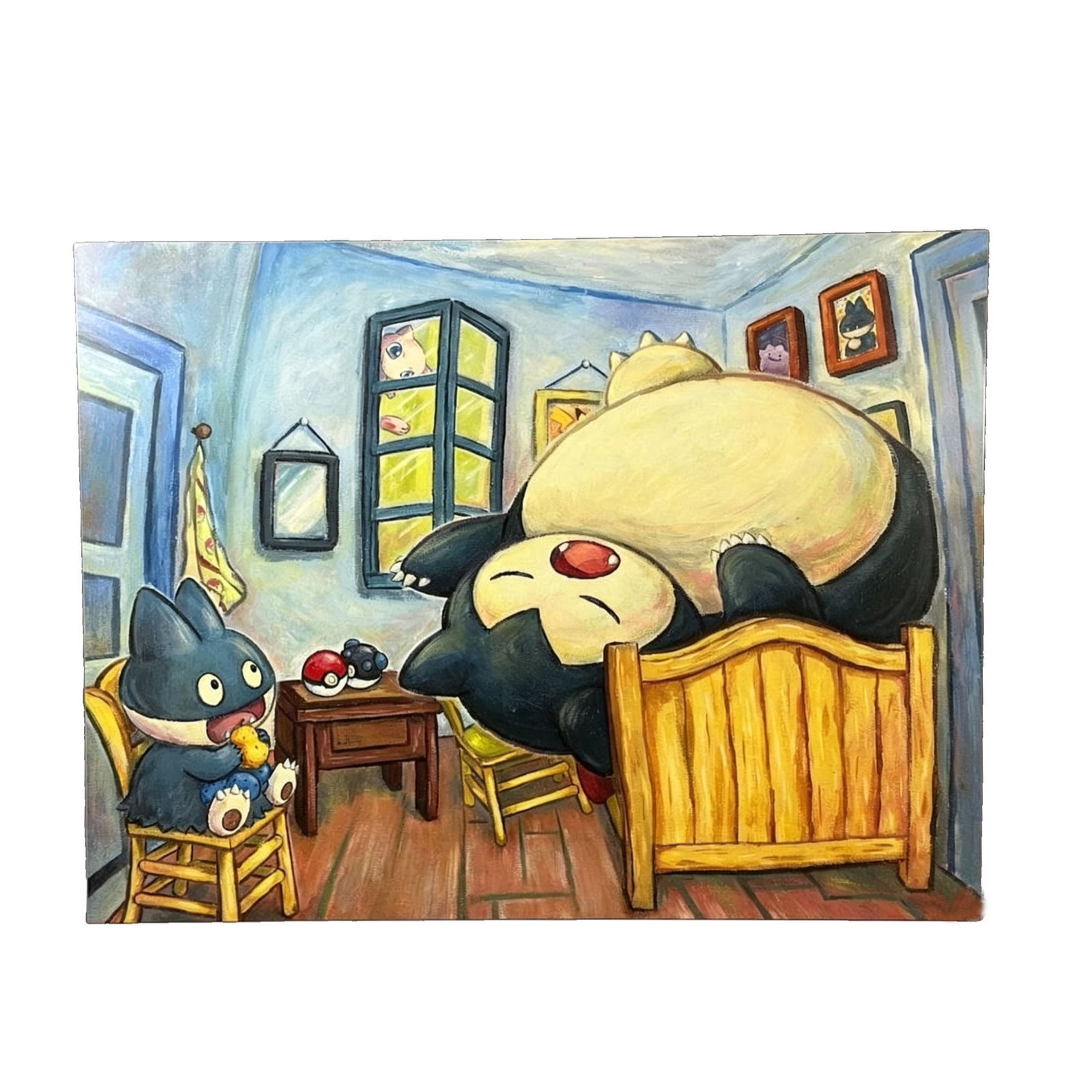Certificate attached with dibond, size M, Van Gogh Museum, Snorlax, Little Snorlax, Mew. (1 of 3)