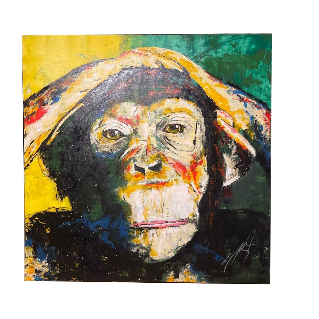 Original Artwork by Mr. T: Spray Art Abstract Portrait of a Chimpanzee (1 of 4)