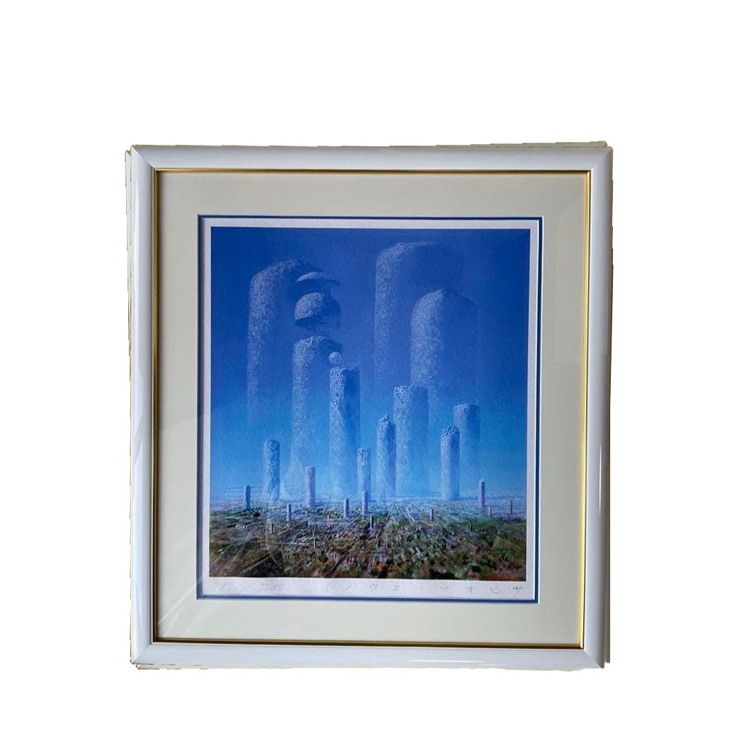 Inoue Naohisa Modern Art Cityscape Lithograph Work (1 of 13)