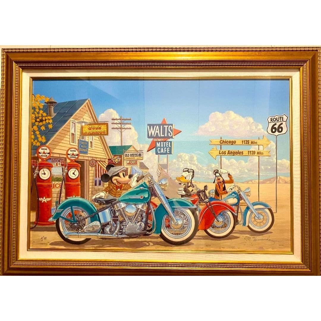Disney Art "Halfway Home": This is an artwork titled "HALFWAY HOME" by the artist Manuel Hernandez, limited to 50 editions, with this being No. 2/50. The work employs the lithographic print technique, with dimensions of 60cm in