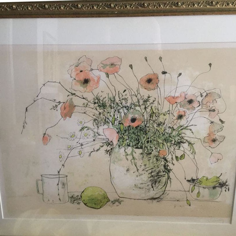 Artist: Let Let Mori Medium: Lithograph Title: Poppy Flowers: Lithograph by Jan Jansem, Poppies Among Jan Jansem's still life works, this is one of the most popular pieces. In good condition. Freight: 1.International Freight: Foreign shipping charges are determi