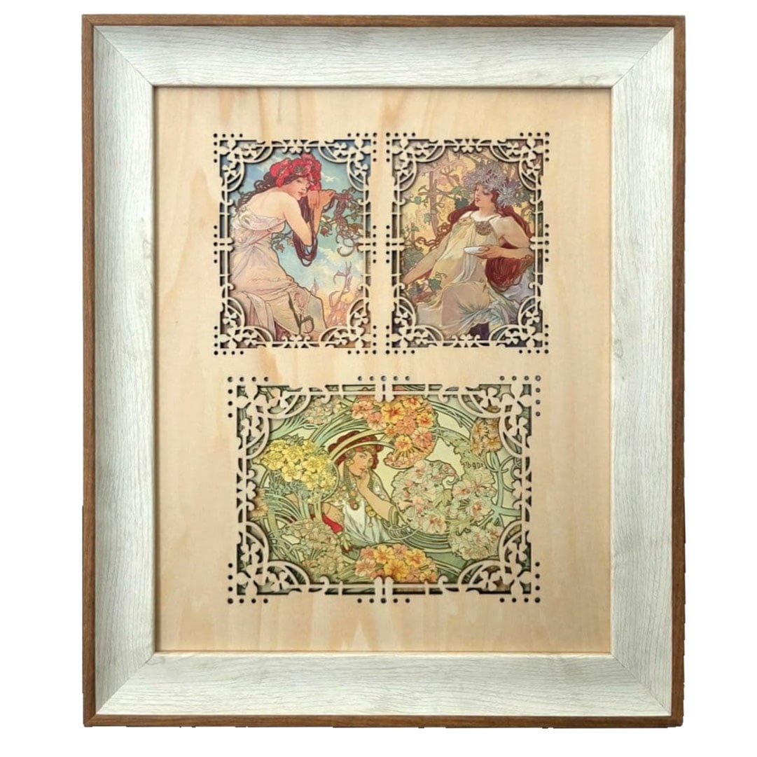 Alphonse Mucha Painting: Alphonse Mucha Artwork Outer dimensions 304 x 252 mm. Suitable for wall hanging or standing display. Freight: 1.International Freight: Foreign shipping charges are determined by destination. 2.Photos,