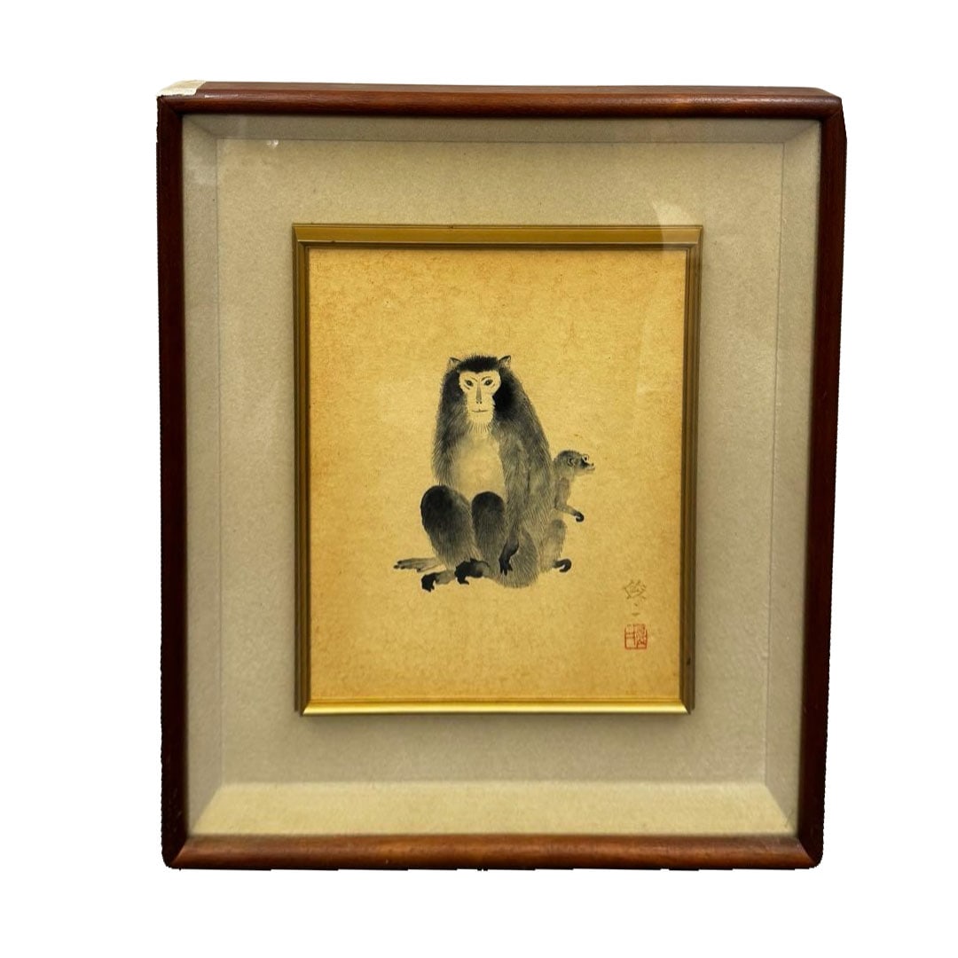 Painting of Monkeys - Mother and Child Monkeys, Edo Period (1 of 7)