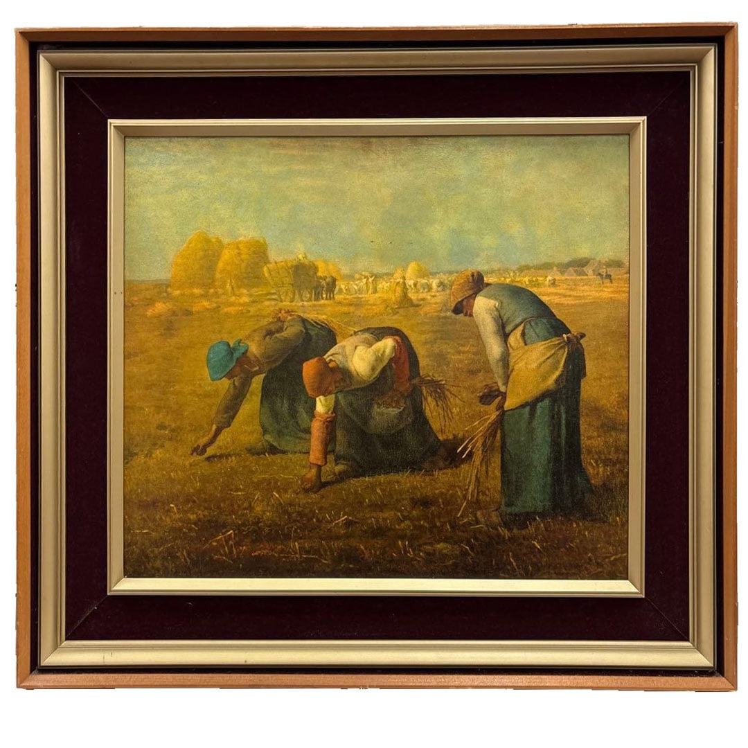 Millet "The Gleaners" Reproduction Painting, Large, Mounted, Famous Painting: Reproduction of Jean-Franois Millet's "The Gleaners" with Mounting. Dimensions approximately: Height 65 cm x Width 72 cm. "The Gleaners" is one of Millet's representative works created in 1857,