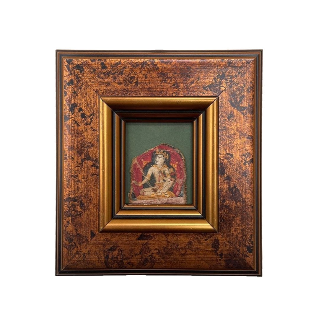 Tibetan Thangka Antique: Tibetan Buddhist Painting Antique The frame measures approximately 14 cm in height and 13 cm in width. Freight: 1.International Freight: Foreign shipping charges are determined by destination.