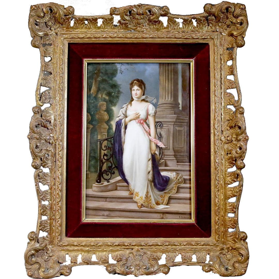 KPM Porcelain Plaque depicting Queen Louise, signed by R. Dittrich, Antique. (1 of 20)