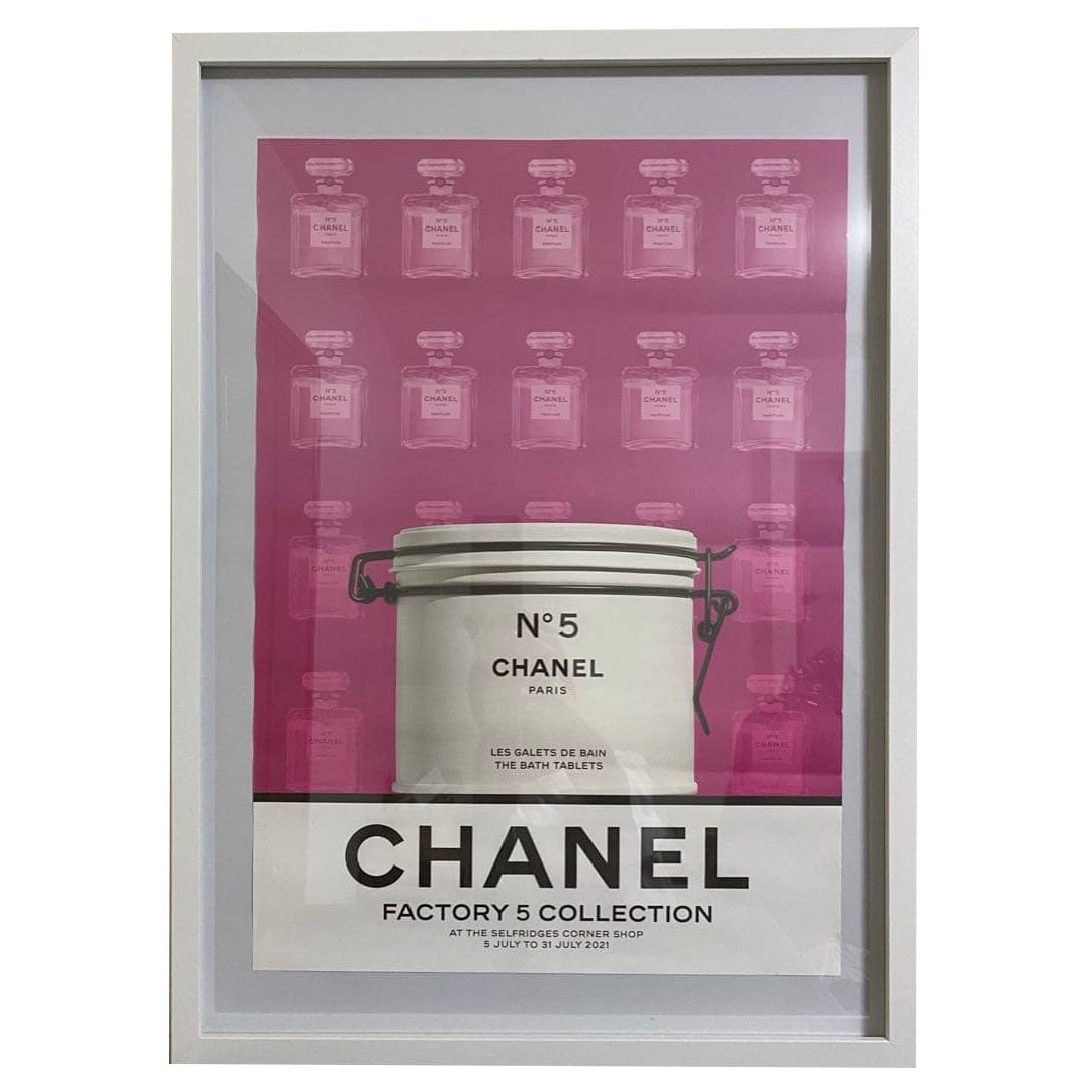 "CHANEL FACTORY5 COLLECTION" official artwork, accompanied by the original box.: "CHANEL FACTORY5 COLLECTION" Official Artwork with Original Box This is a limited edition silkscreen print from Chanel's "CHANEL FACTORY 5 COLLECTION," held at Selfridges in London in July 2021, accom