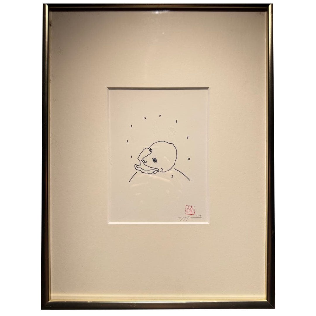 Miyajima Tatsuo, 1995, Hand-signed Sketch Artwork: A highly precious sketch by contemporary artist Tatsuo Miyajima Tatsuo Miyajima is one of the representative contemporary Japanese artists, alongside Yayoi Kusama, Yoshitomo Nara, and Takashi Murakami