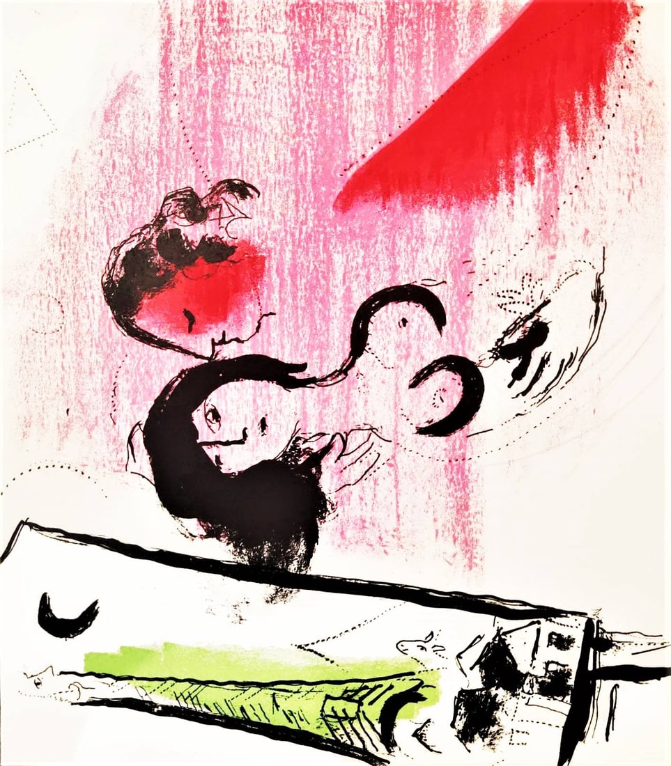 Marc Chagall (1887-1985) - Eiffel Tower in Green: Marc Chagall (1887-1985) - Eiffel Tower in Green Lithograph from 1957. Dimensions of work: 23 x 20 cm Publisher: Maeght Éditeur, Paris. The work is in Excellent condition. Fast and secure shipment.