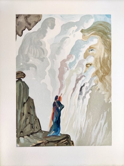 Salvador Dali (1904-1989) - The Purgatory, Canto 12 - The Beauty of Sculptures: Salvador Dali (1904-1989) - The Purgatory, Canto 12 - The Beauty of Sculptures Woodcut print from 1960. Dimensions of work: 33 x 26.2 cm Publisher: Les Heures Claires, Paris. The work is in Excellent 