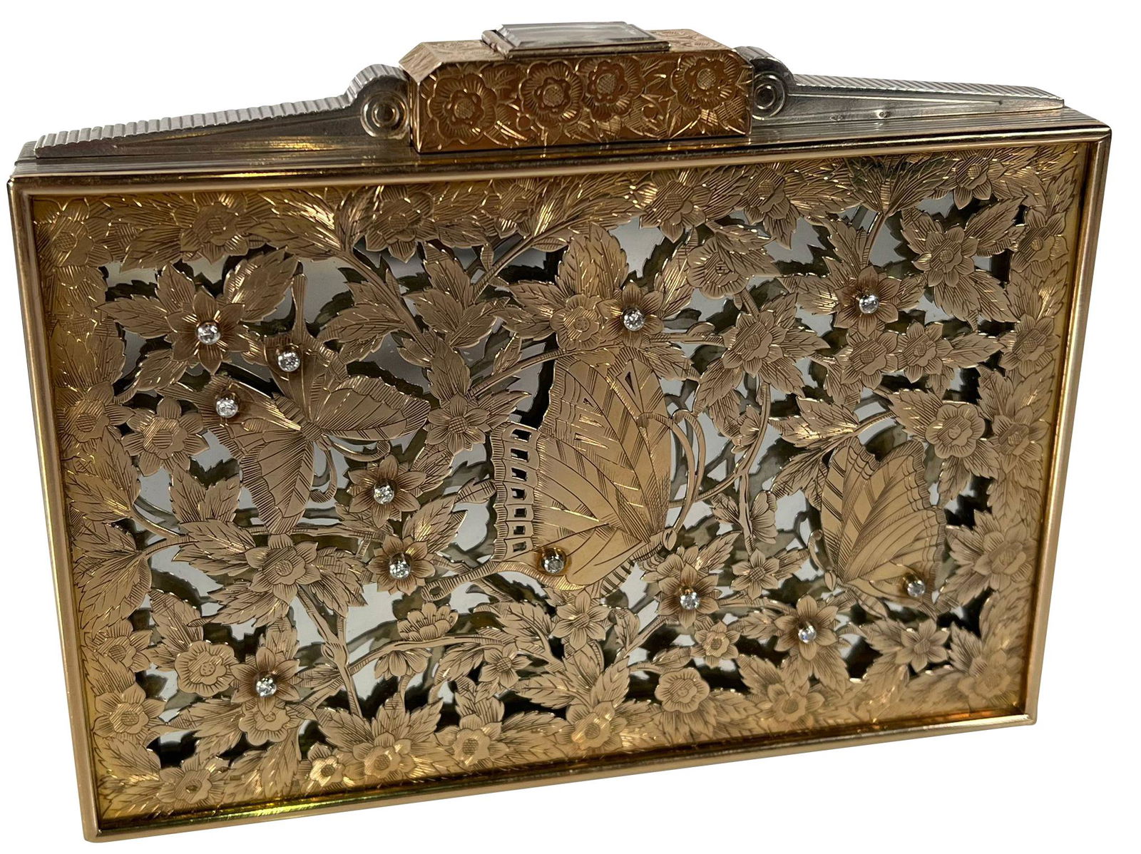 Boucheron Paris Sterling Silver and 18K Gold Compendium with Rare Watch (1 of 13)