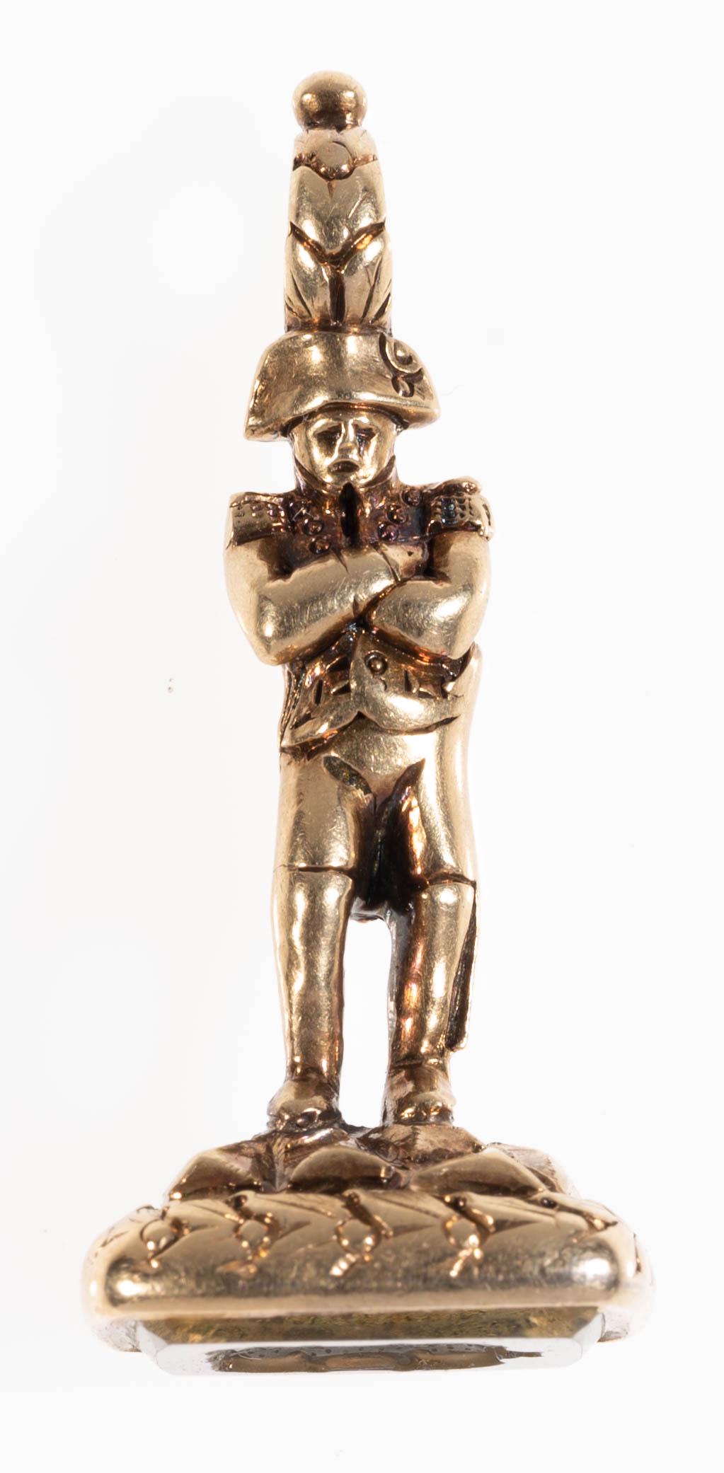 18K GOLD NAPOLEON STATUE FIGURAL 3 DIMENSIONAL SEAL FOB (1 of 6)