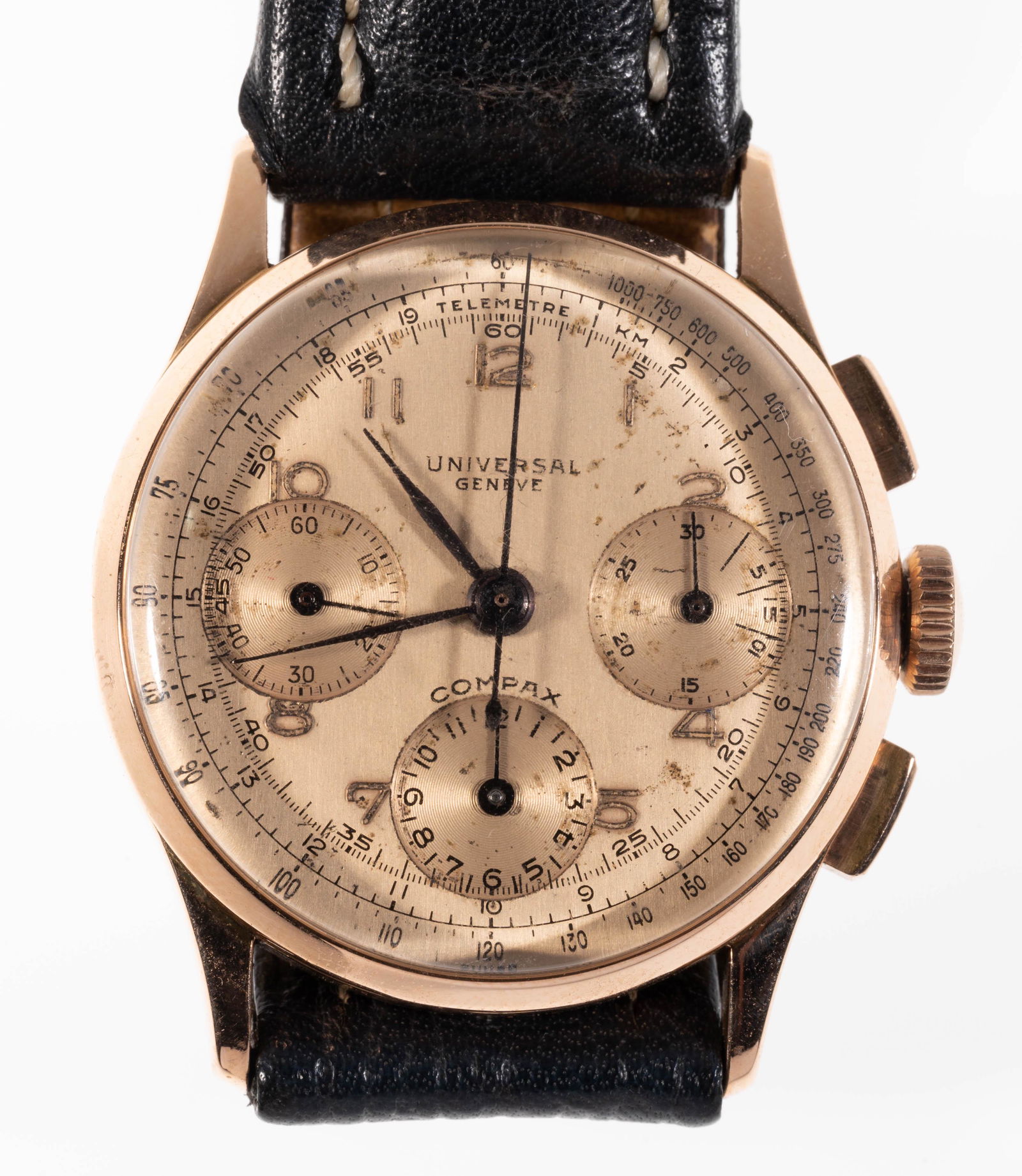 UNIVERSAL GENEVE COMPAX FOR BRAZILIAN AIR FORCE 18K ROSE GOLD CHRONOGRAPH WRISTWATCH (1 of 5)