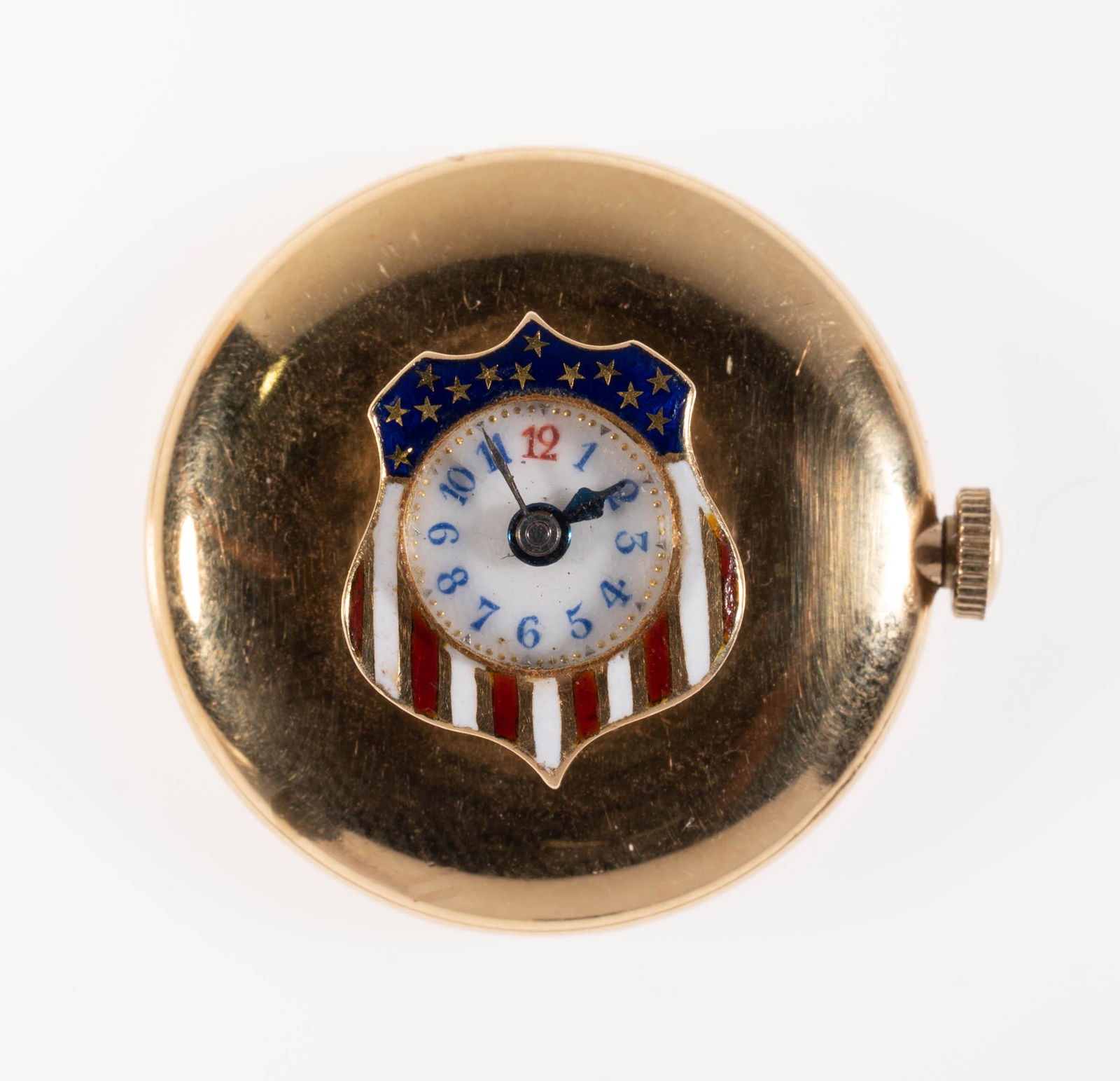 LONGINES 18K YELLOW GOLD AND ENAMEL BUTTON HOLE WATCH (1 of 4)