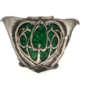 ENGLISH ARTS AND CRAFTS SILVER AND ENAMEL BROOCH, CIRCA 1900