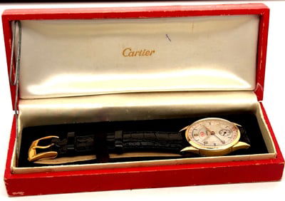CARTIER 14K GOLD DAY AND DATE MEN’S WRISTWATCH