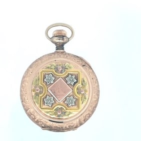 WALTHAM MODEL 1873 MULTI-COLOR HUNTING CASE PENDANT WATCH, CIRCA 1888