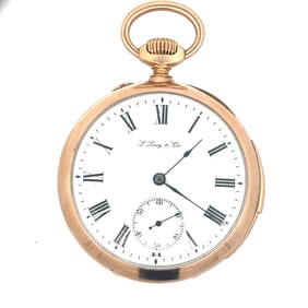L. LEROY AND CIE. MINUTE REPEATER 18K GOLD POCKET WATCH, CIRCA 1905