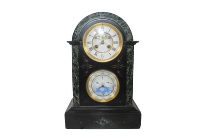 FRENCH PERPETUAL CALENDAR MOON PHASE MANTLE CLOCK BY F. MARTI