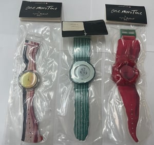 SET OF 3 SWATCH POP ART VEGETABLE WATCHES, CIRCA 1991
