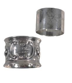 2 SILVER NAPKIN RINGS
