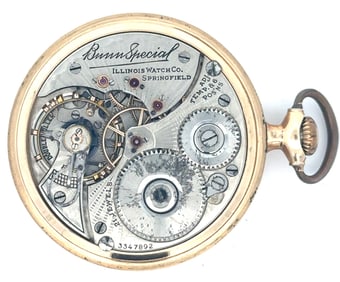 RARE ILLLINOIS BUNN SPECIAL HUNTING CASE POCKET WATCH, CIRCA 1918