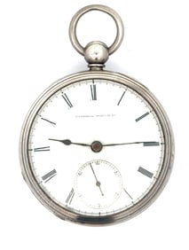 ELGIN J. T. RYERSON SILVER KEY WIND POCKET WATCH, CIRCA 1867