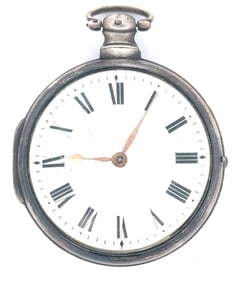 B. CLOWES LIVERPOOL SILVER PAIR CASE FUSEE POCKET WATCH