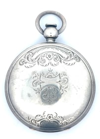 WALTHAM P. S. BARTLETT MODEL 1857 SILVER POCKET WATCH, CIRCA 1866